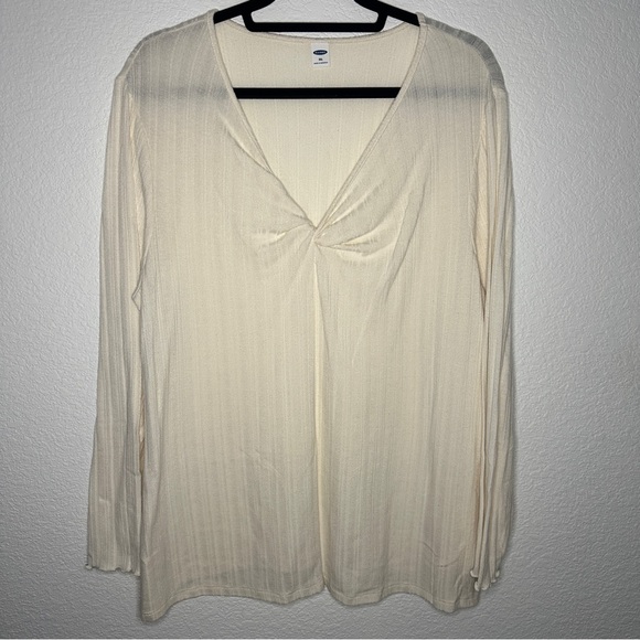 Old Navy V-Neck Ribbed Soft Knit Blouse Sz XXL - Picture 1 of 4